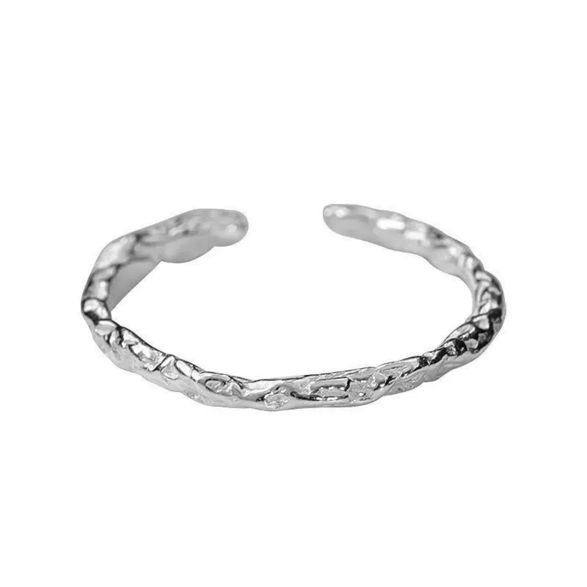 Sterling Silver Textured Open Ring - alternate ring view