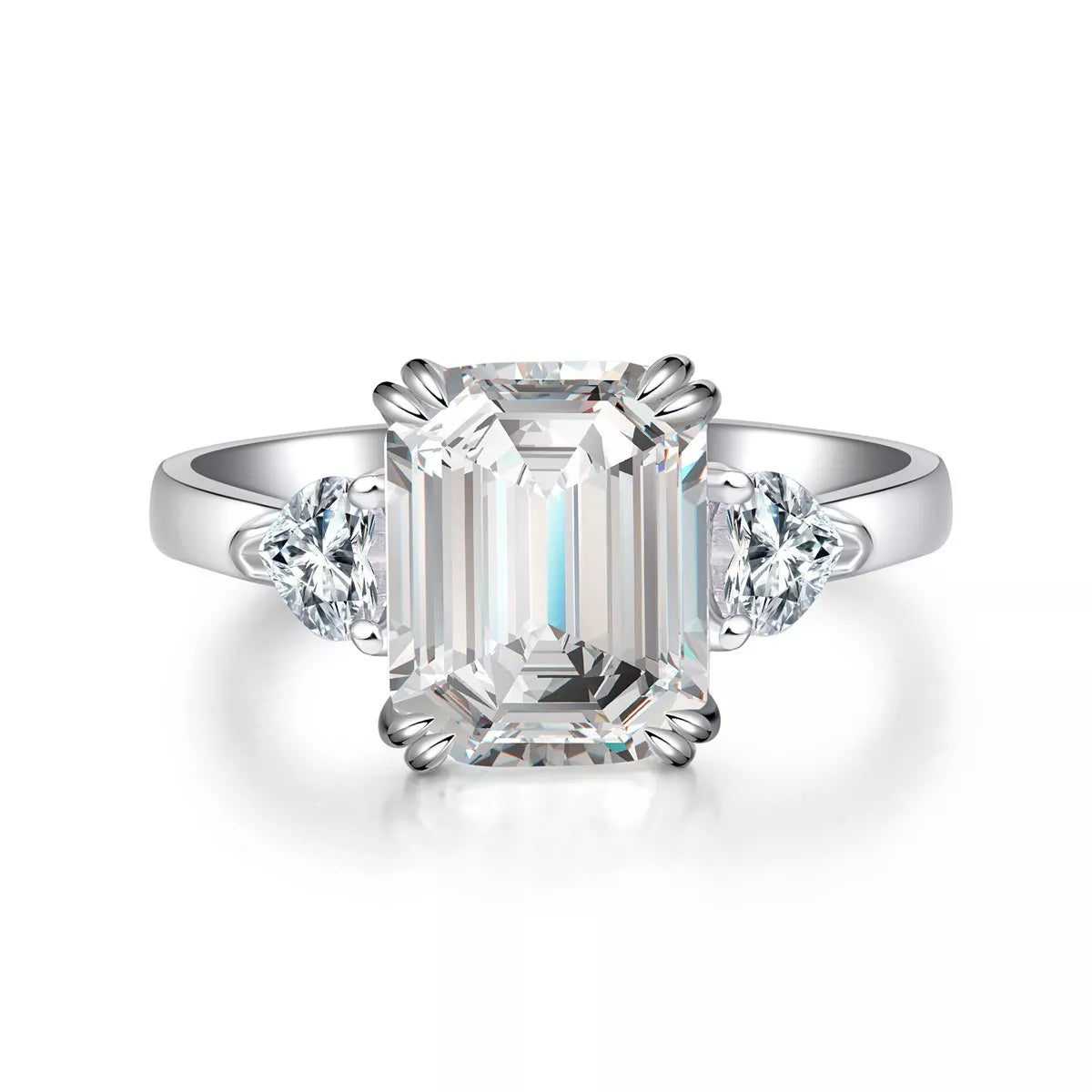 Sterling Silver Zircon Geometric Ring in Silver - women's ring