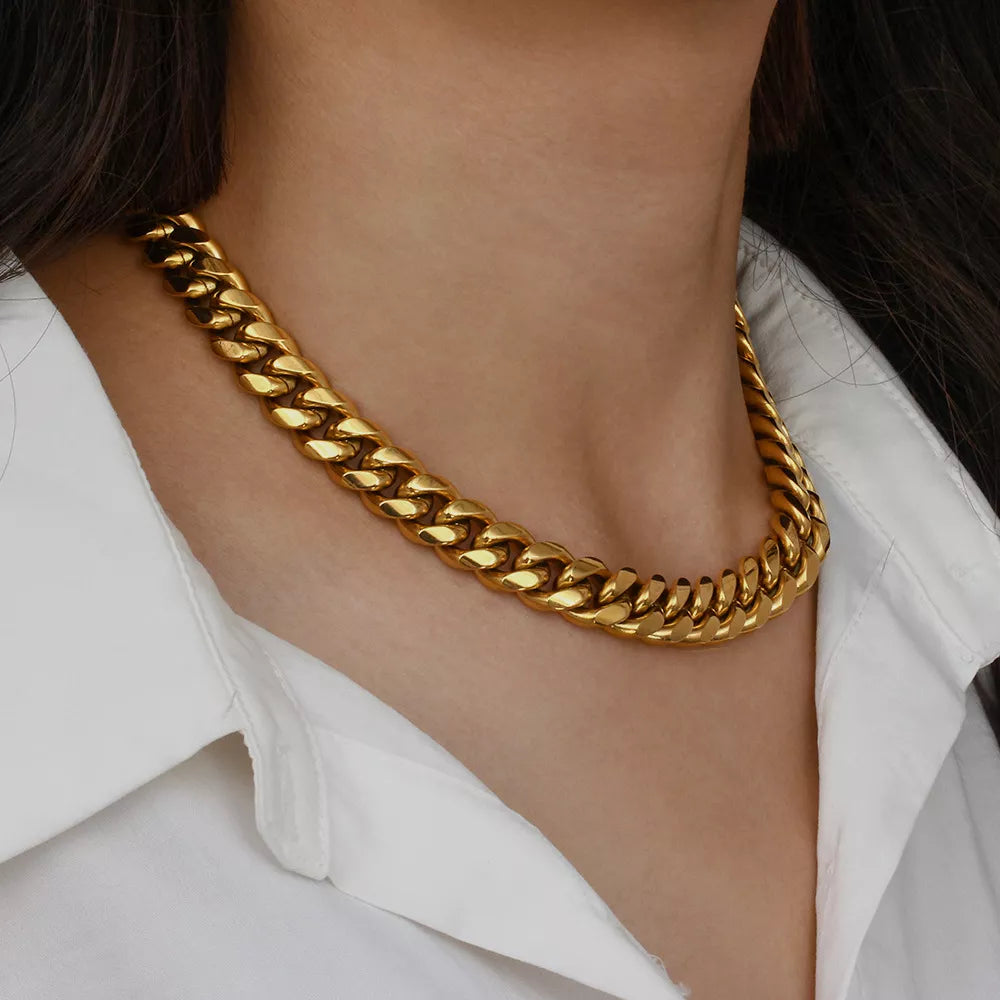18K Gold-Plated Chain Necklace - alternate necklace view