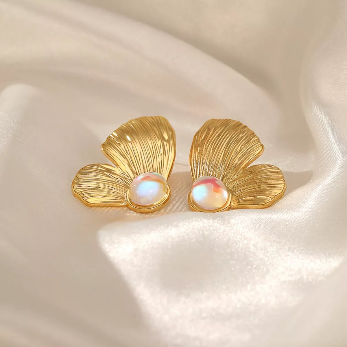 18K Gold-Plated Butterfly Wing Earrings - alternate earring view
