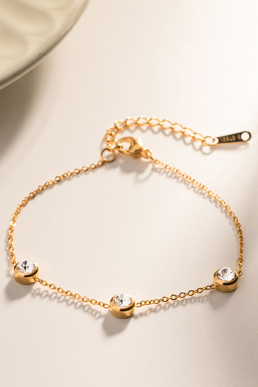 Inlaid Zircon Stainless Steel Bracelet - alternate jewelry view