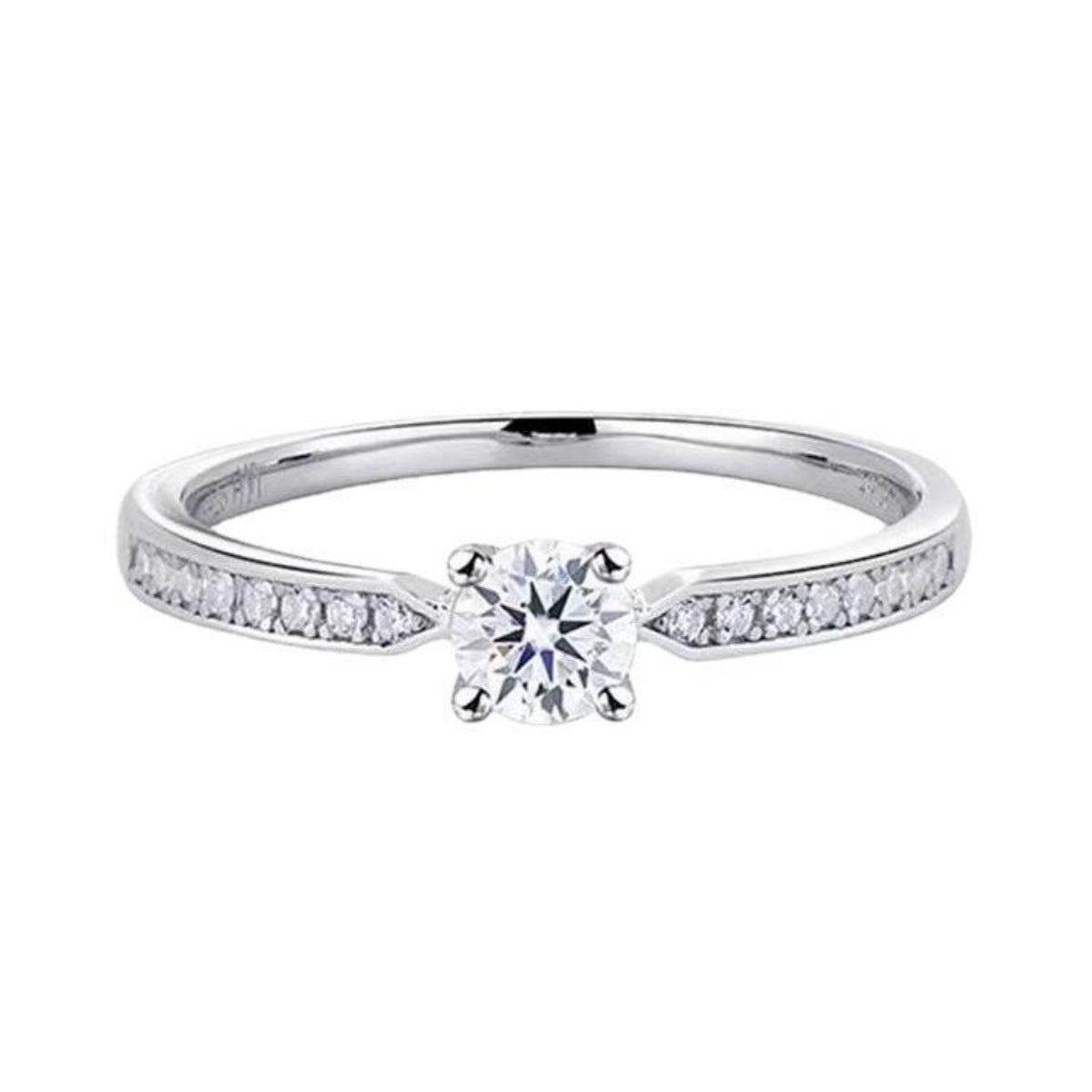 Sterling Silver Moissanite Ring in Silver - women's ring