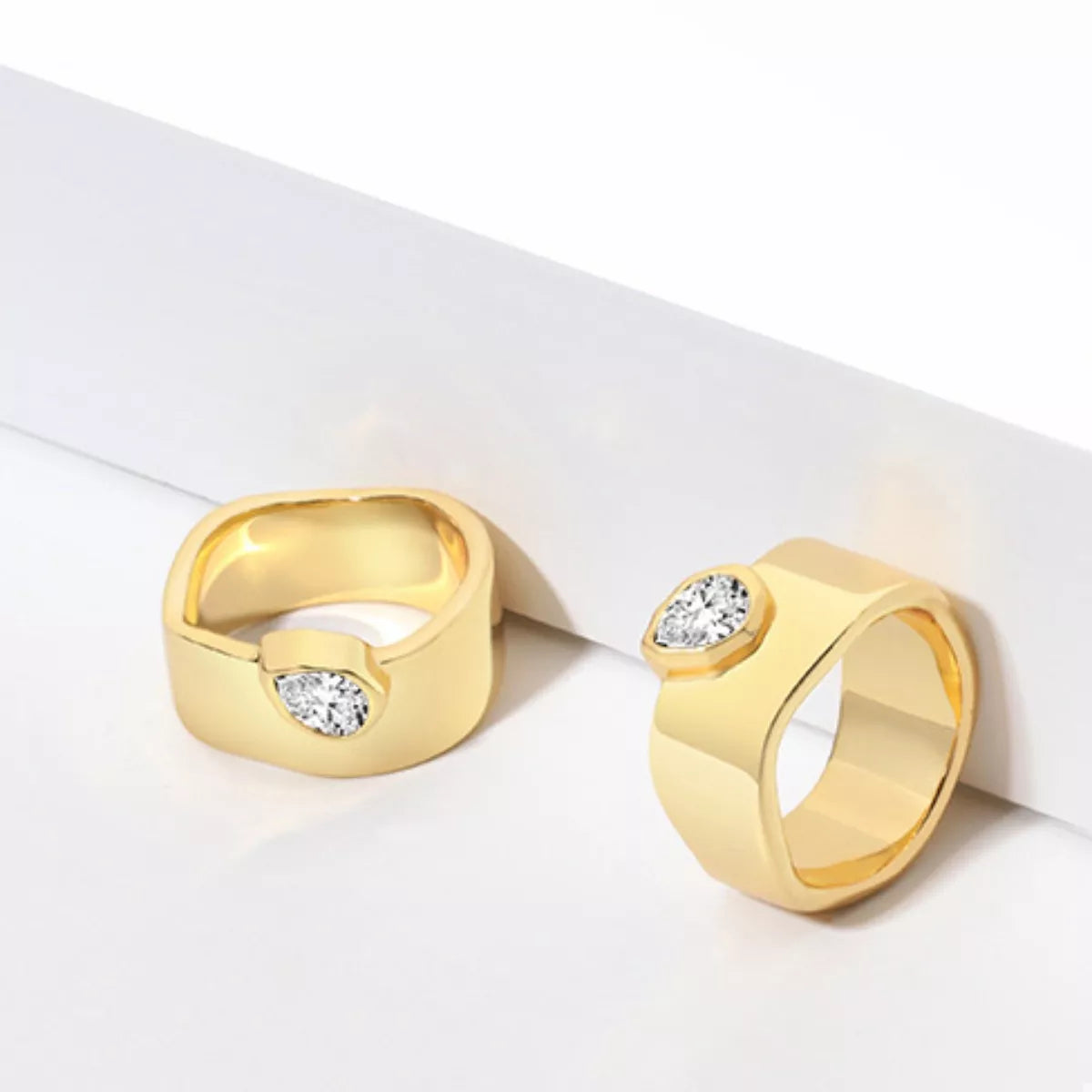 18K Gold-Plated Minimalist Design Ring in Gold - women's ring