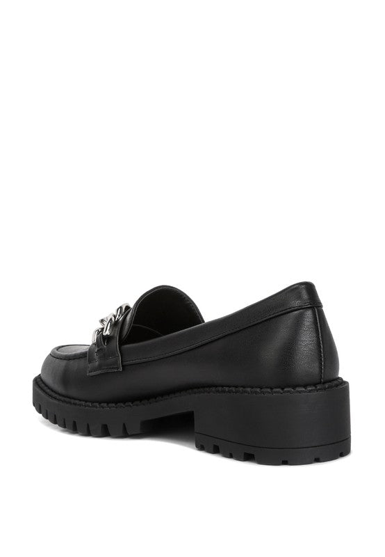 Faux Leather Chunky Loafers