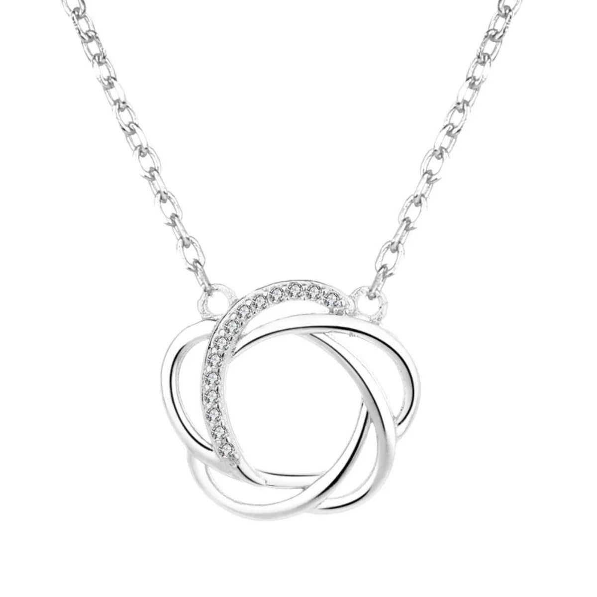 Sterling Silver Zircon Pendant Necklace - alternate necklace view