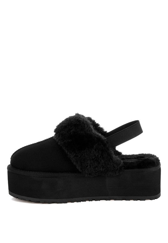 Faux Fur Platform Slingback