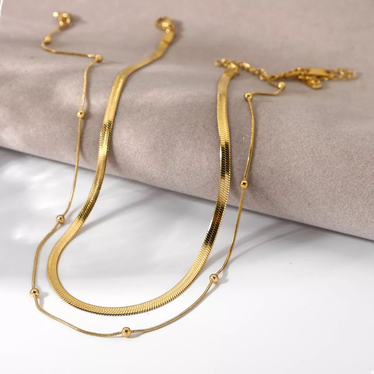 2 Piece 18K Gold-Plated Chain Necklace - alternate necklace view