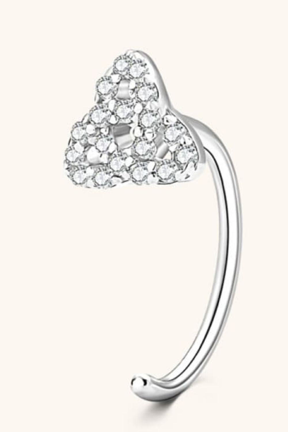 Moissanite Sterling Silver Earrings - alternate earring view