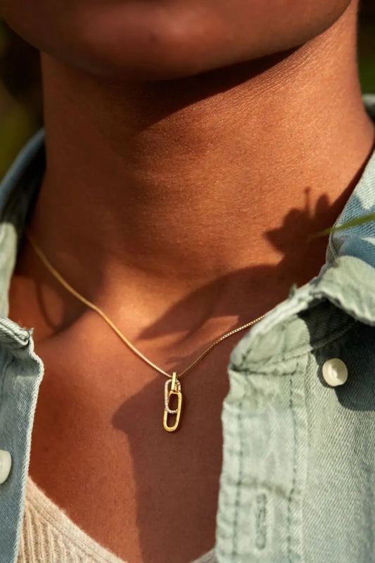Sterling Silver Inland Zircon Necklace in Silver - women's necklace
