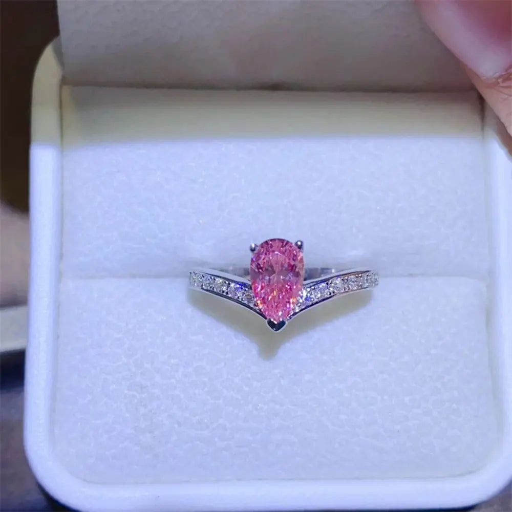 1 Carat Moissanite Sterling Silver Ring in Silver - women's ring