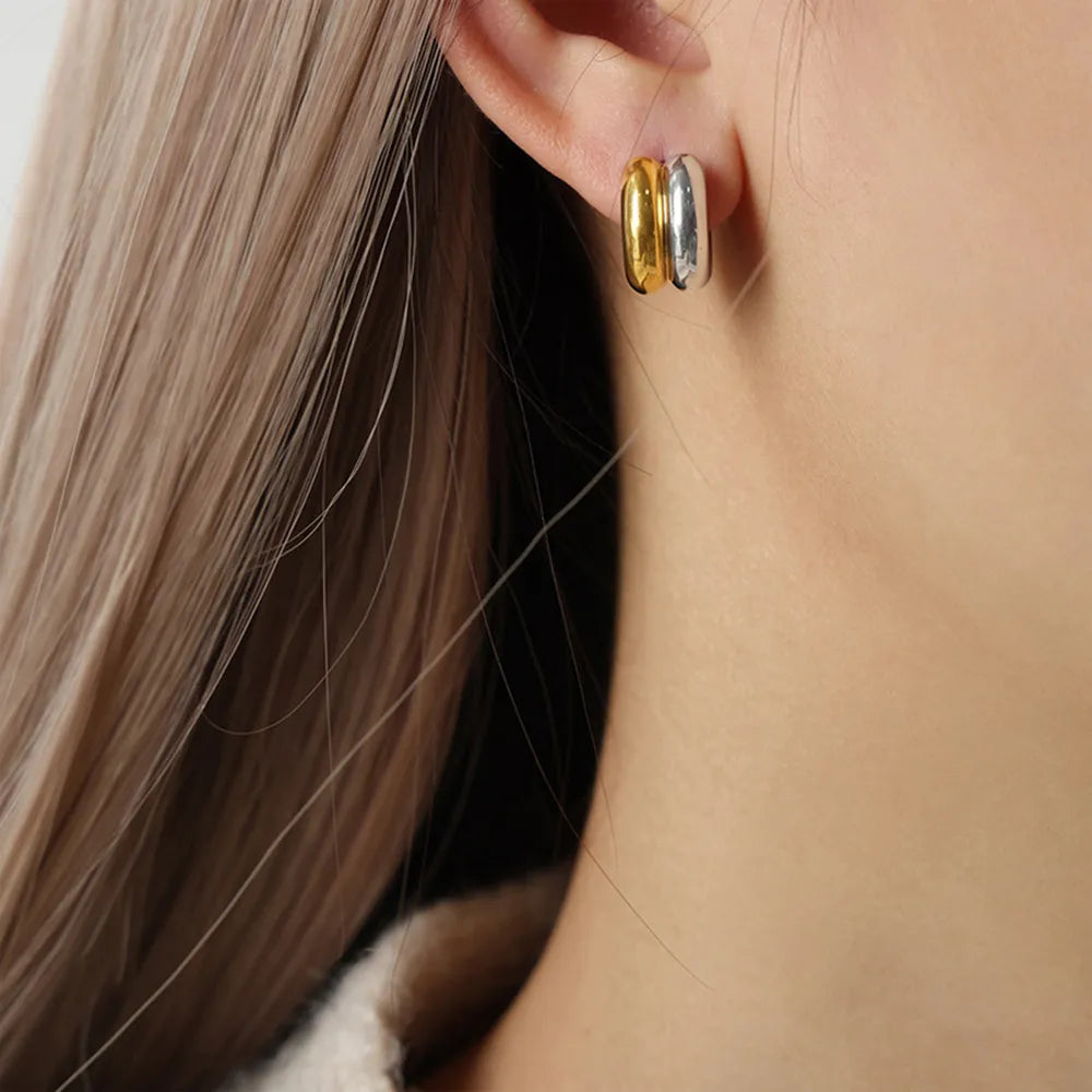 18K Gold-Plated C-Hoop Earrings - alternate earring view