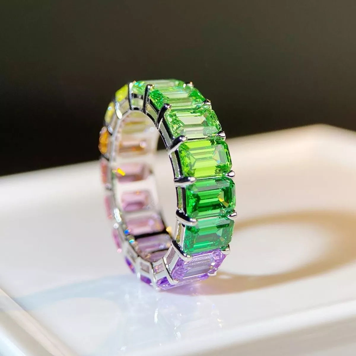 Sterling Silver Zircon Ring - alternate ring view