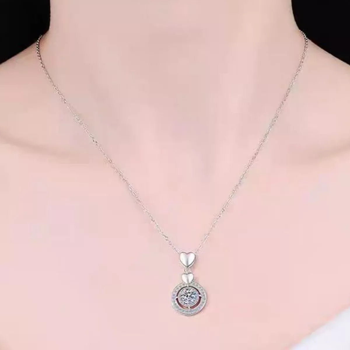 2 Carat Moissanite Sterling Silver Pendant Necklace in Silver - women's pendant necklace