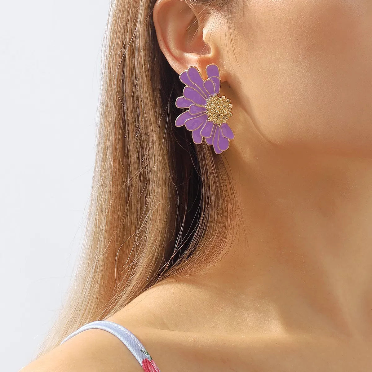 Flower Stud Earrings - alternate earring view