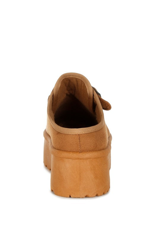 Buckle Strap Platform Slippers