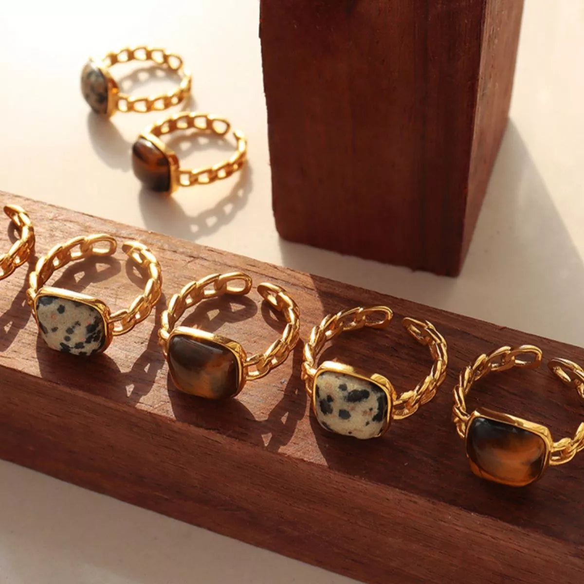 Tiger's Eye 18K Gold-Plated Ring - alternate ring view