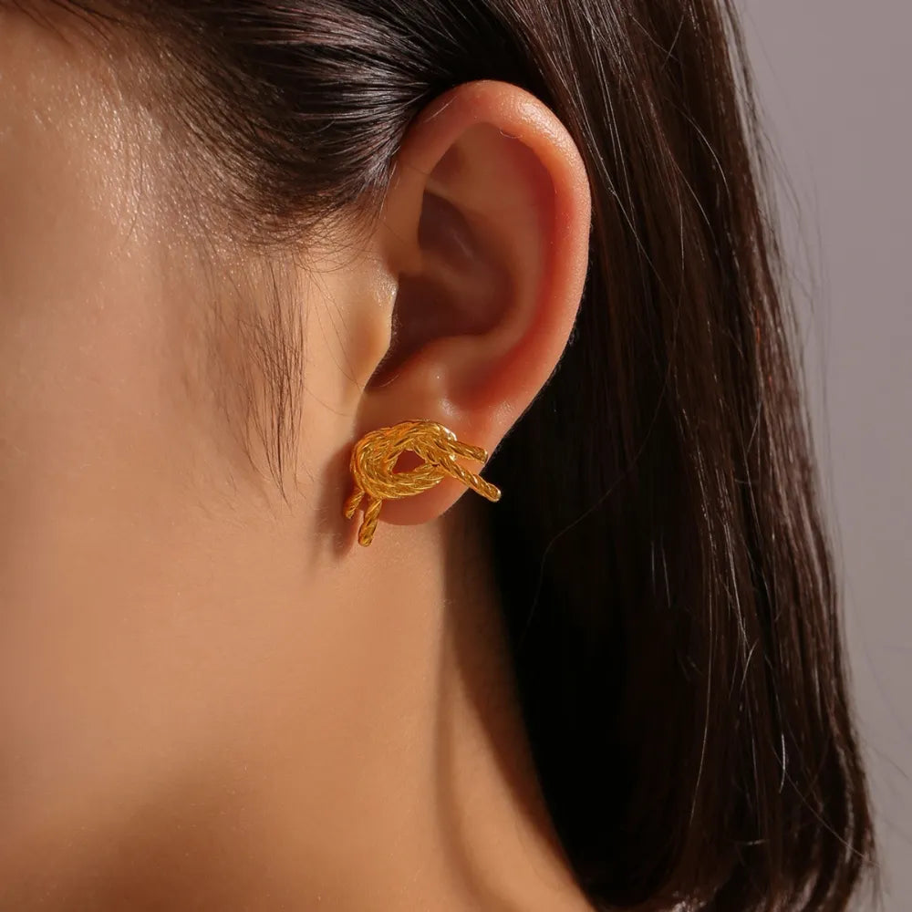 Titanium Steel Stud Earrings - alternate earring view