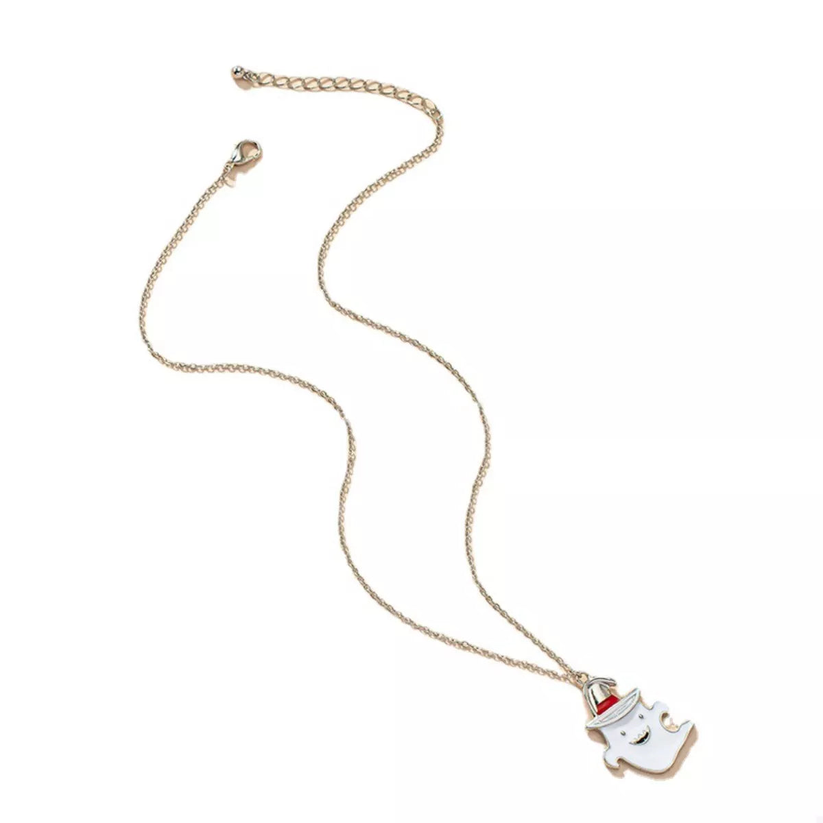 Halloween Cute Ghost Pendant Necklace - alternate necklace view