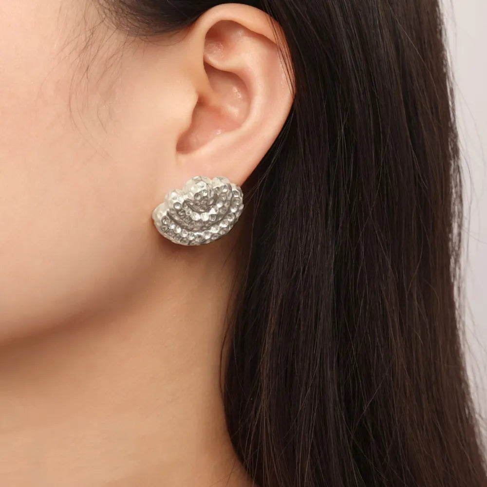Titanium Steel Geometric Shape Earrings - alternate earring view