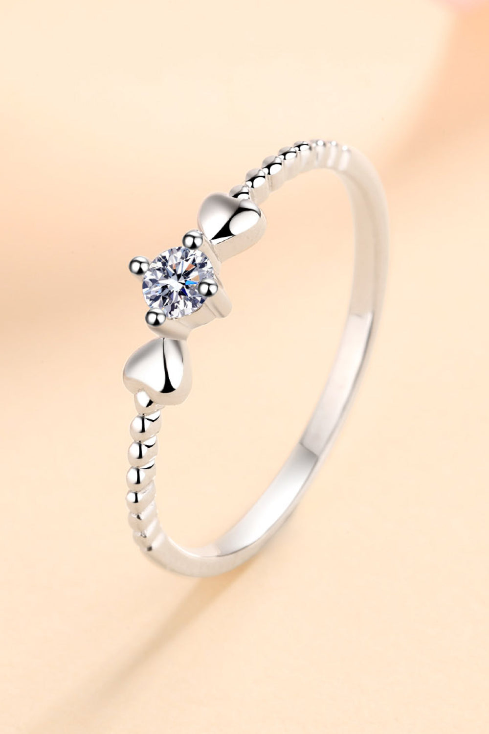 Adored Moissanite Heart Sterling Silver Ring in Silver - women's ring