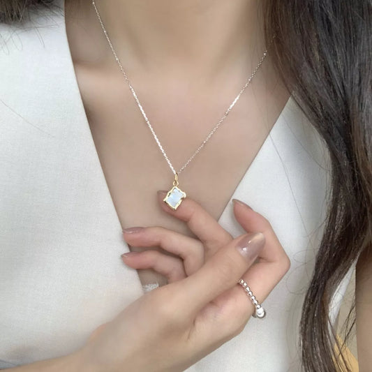 Sterling Silver Geometric Necklace in Silver - women's necklace