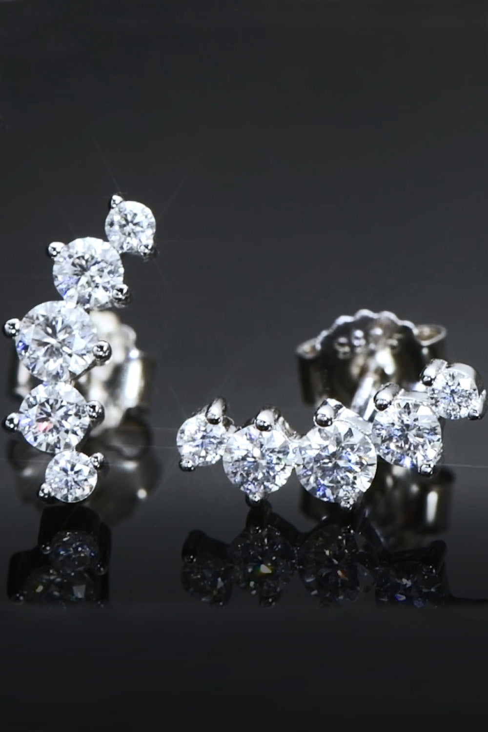 All You Need Moissanite Platinum-Plated Earrings - alternate earring view