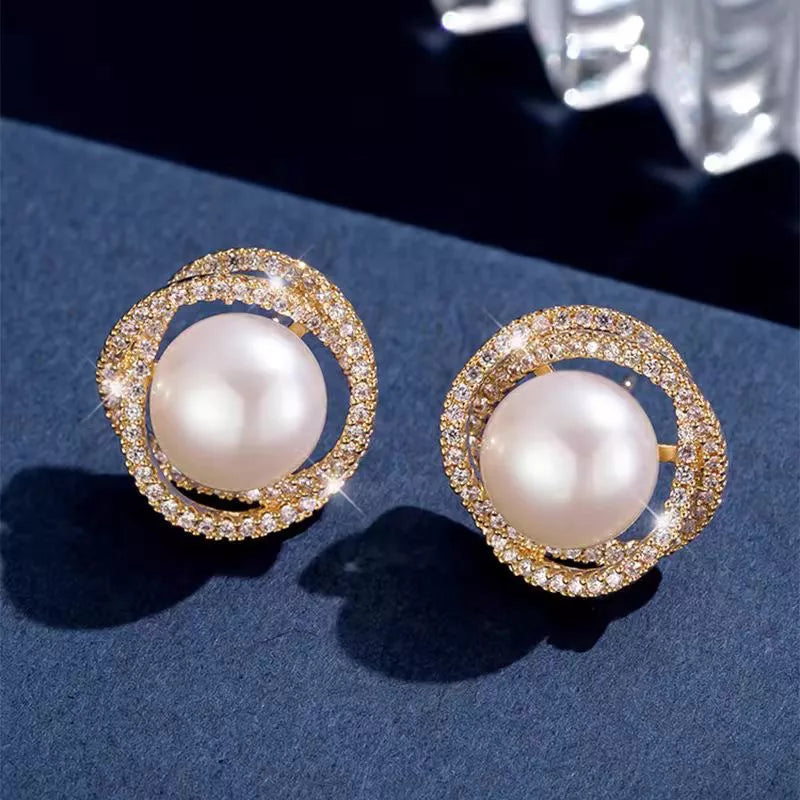 Pearl Stud Earrings - alternate earring view