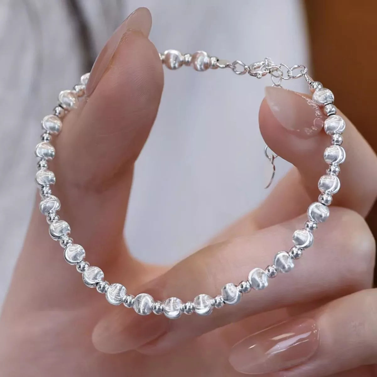 Sterling Silver Beaded Bracelet - alternate jewelry view