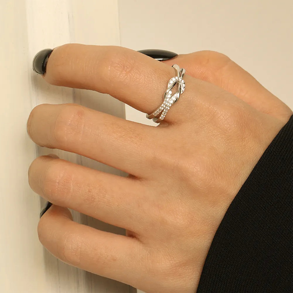 Zircon Sterling Silver Ring in Silver - women's ring