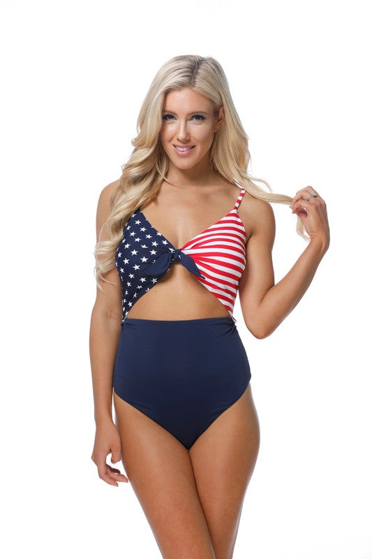 American Flag Twist One Piece