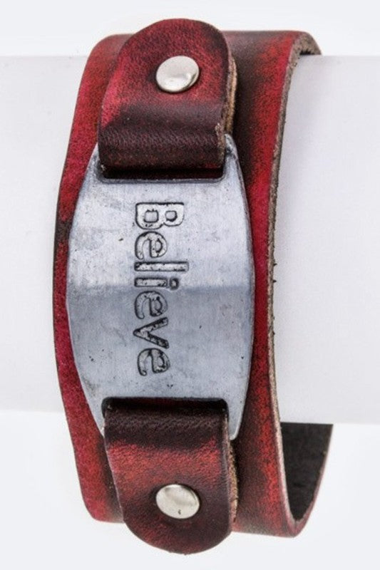 Believe Leather Cuff
