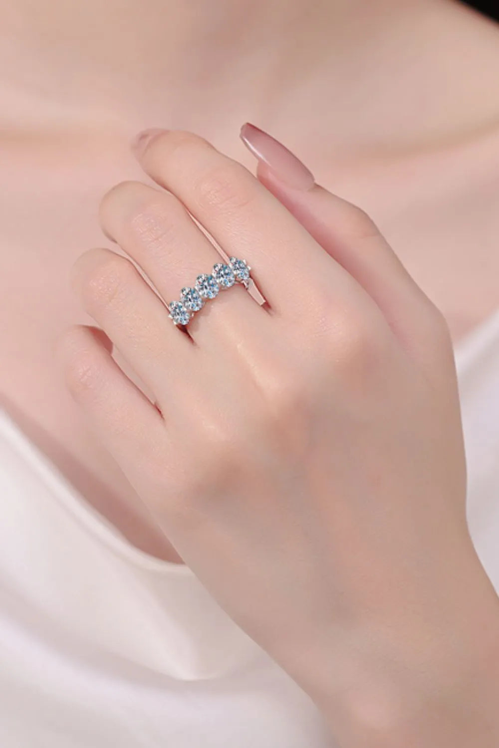2.5 Carat Moissanite Sterling Silver Ring in Silver - women's ring