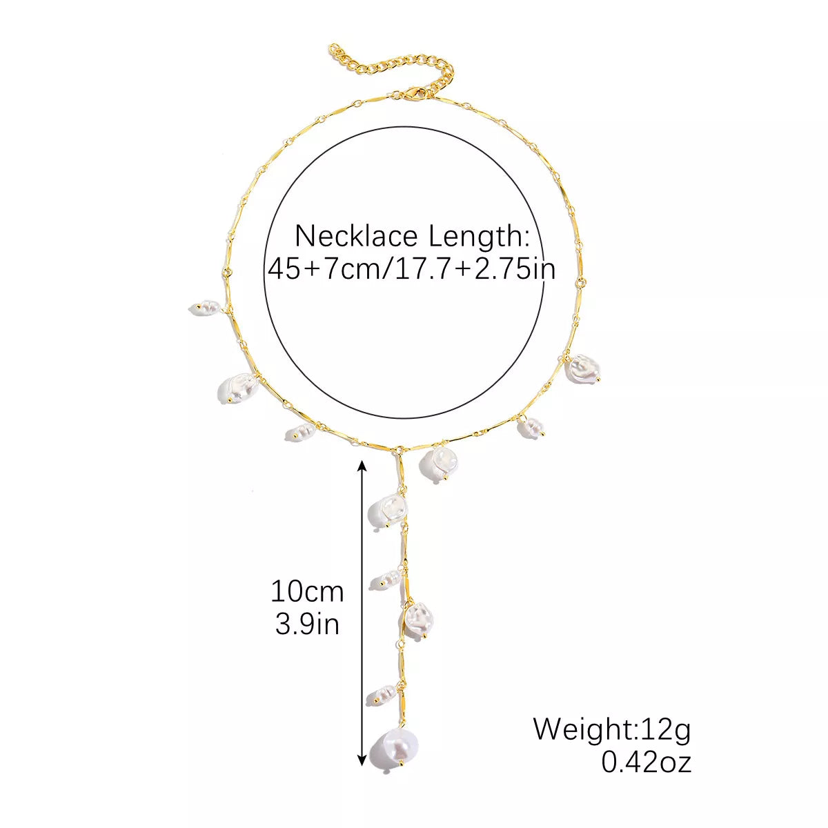 18K Gold-Plated Pearl Necklace - alternate necklace view