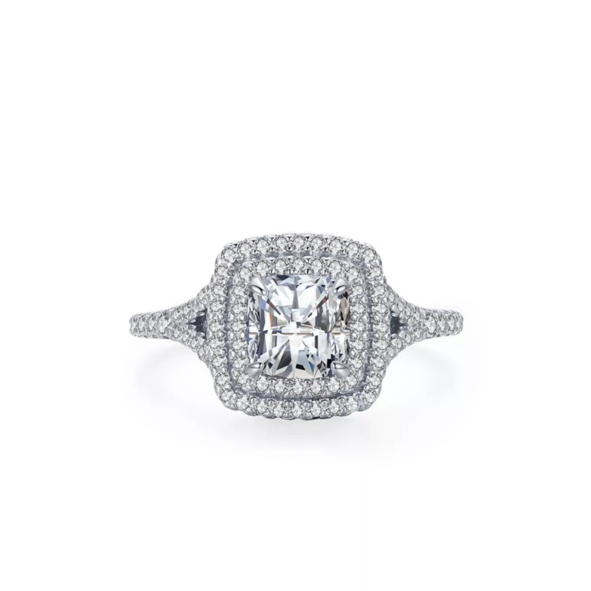 5 Carat Moissanite Sterling Silver Ring - alternate ring view