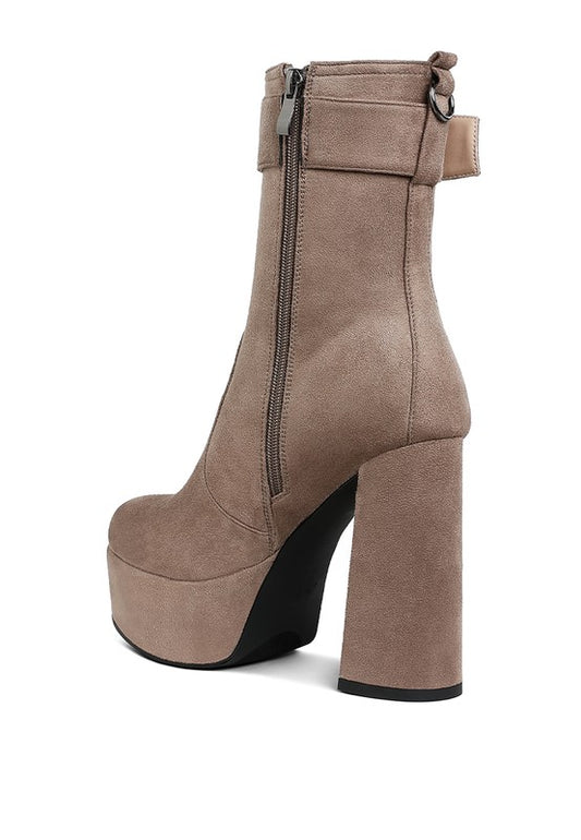Flared Block Heel Boots