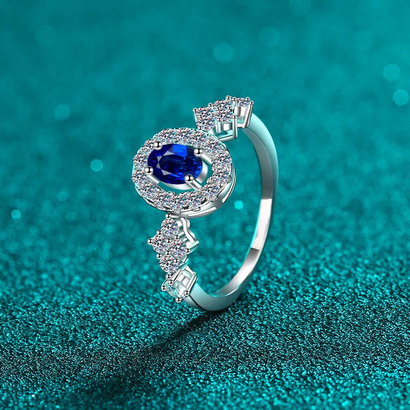 Sterling Silver Moissanite Ring in Silver - women's ring