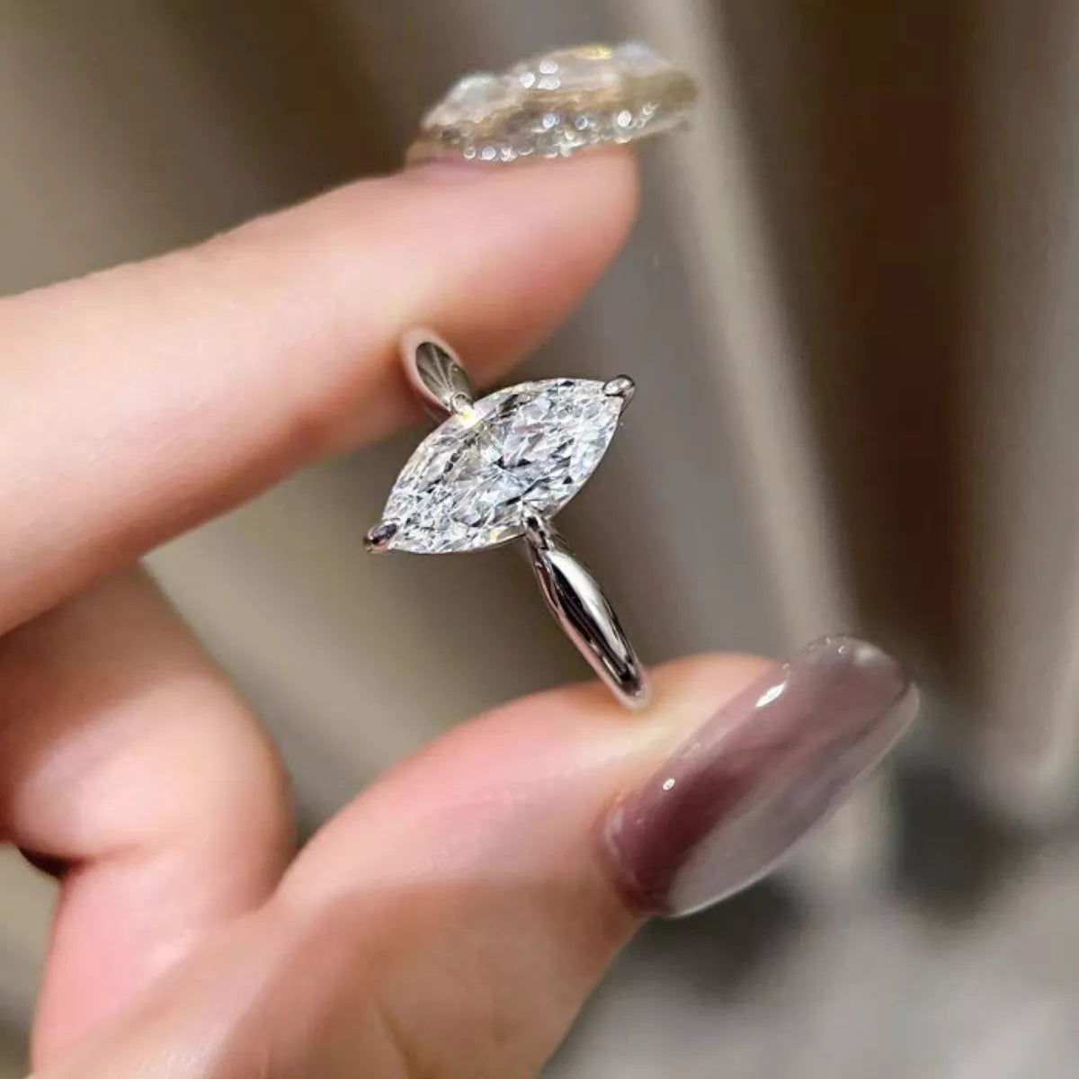 2 Carat Moissanite Sterling Silver Ring - alternate ring view