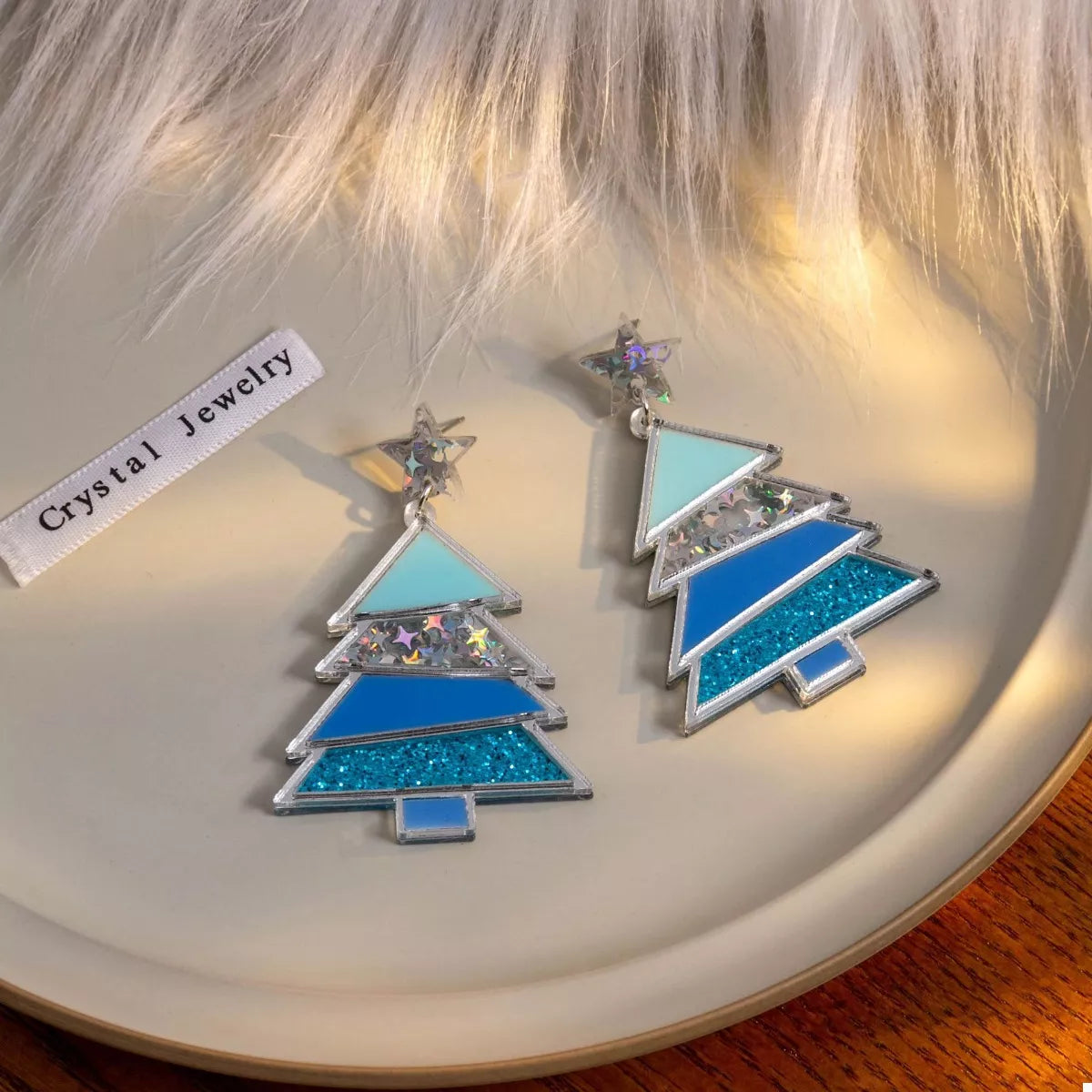 Christmas Tree Dangle Earrings - alternate earring view