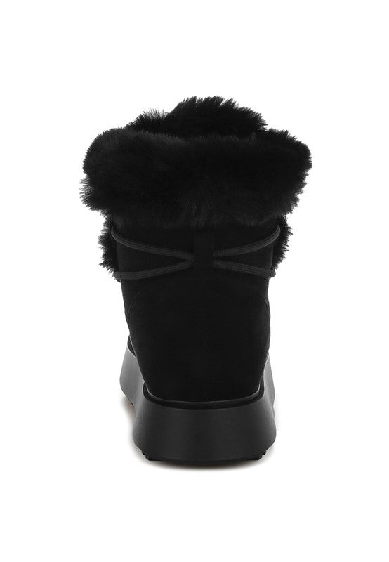 Faux Fur Flatform Boots