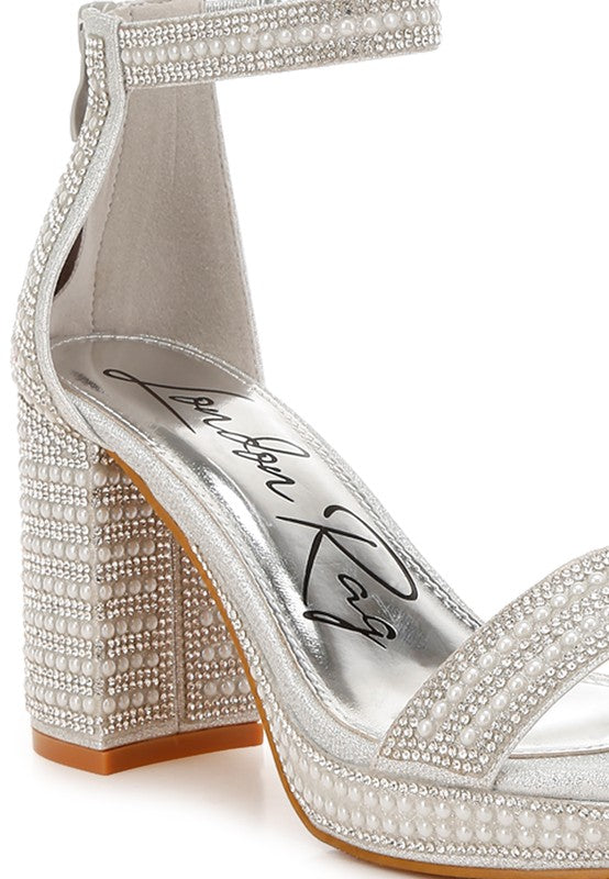 Pearl Embellished Sandals A
