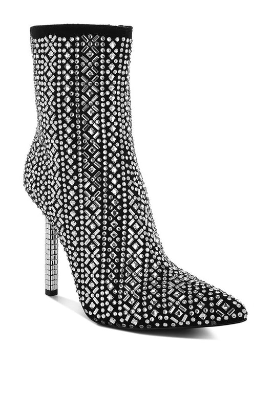 Gem Rhinestones Stiletto Boots