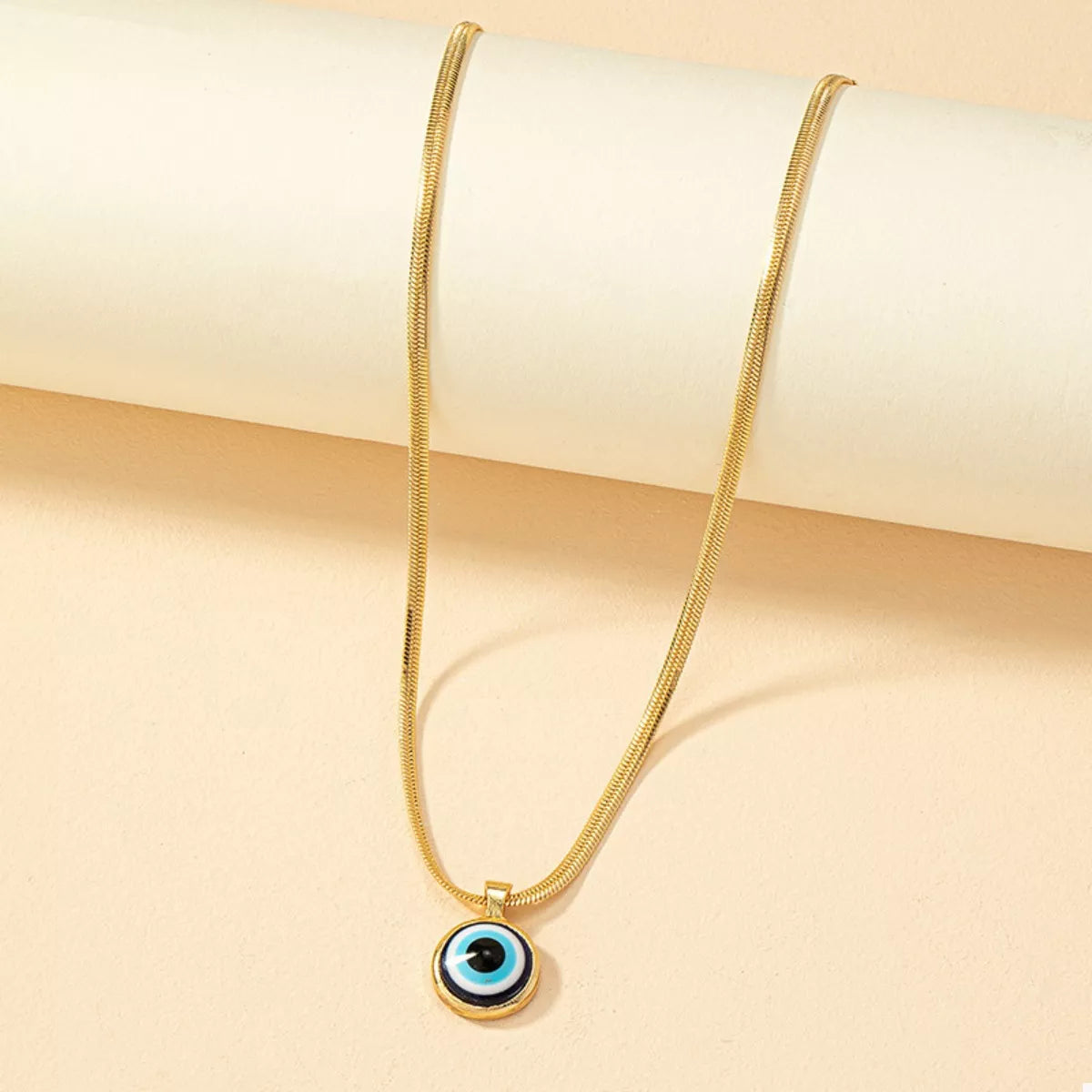 18K Gold-Plated Evil Eye Pendant Necklace - alternate necklace view