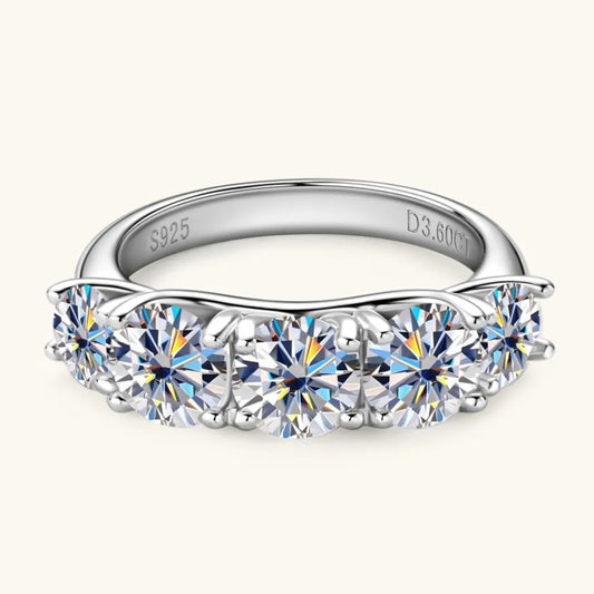 3.6 Carat Moissanite Sterling Silver Ring in Silver - women's ring