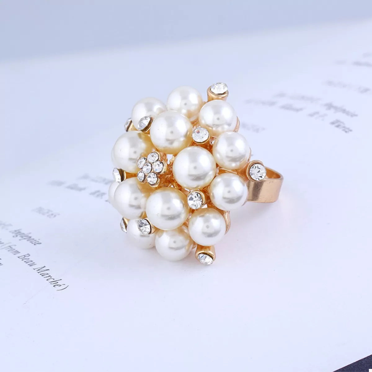 Pearl Cluster Ring - alternate ring view