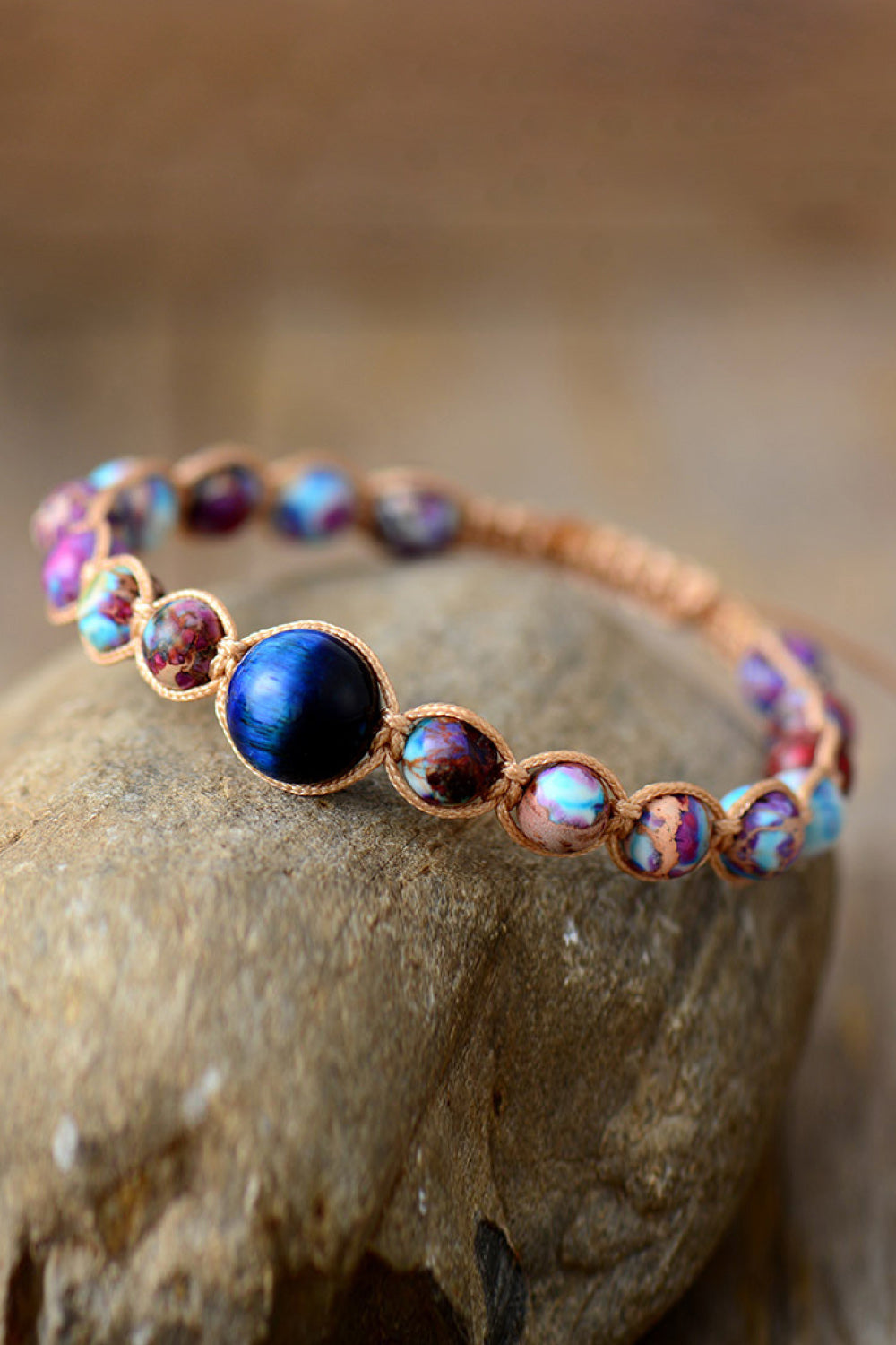 Imperial Jasper & Natural Stone Beaded Bracelet - alternate jewelry view