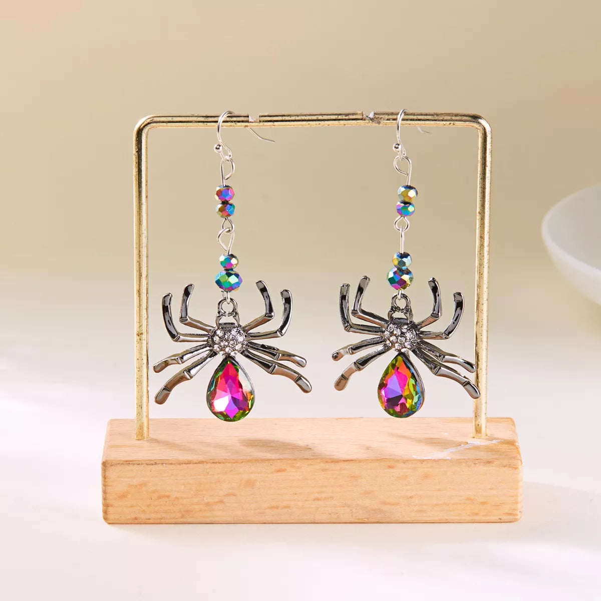 Halloween Spider Dangle Earrings - alternate earring view
