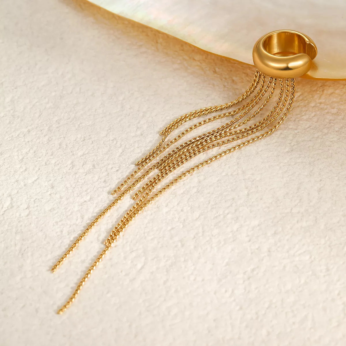 18K Gold-Plated Tassel Ear Cuff Earrings - alternate earring view