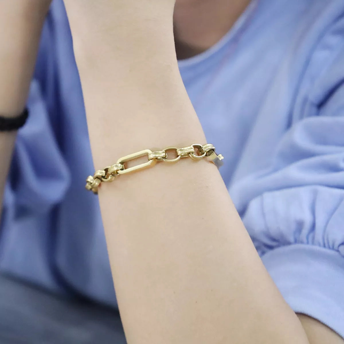 18K Gold-Plated Chunky Gold Chain Link Bracelet - alternate jewelry view