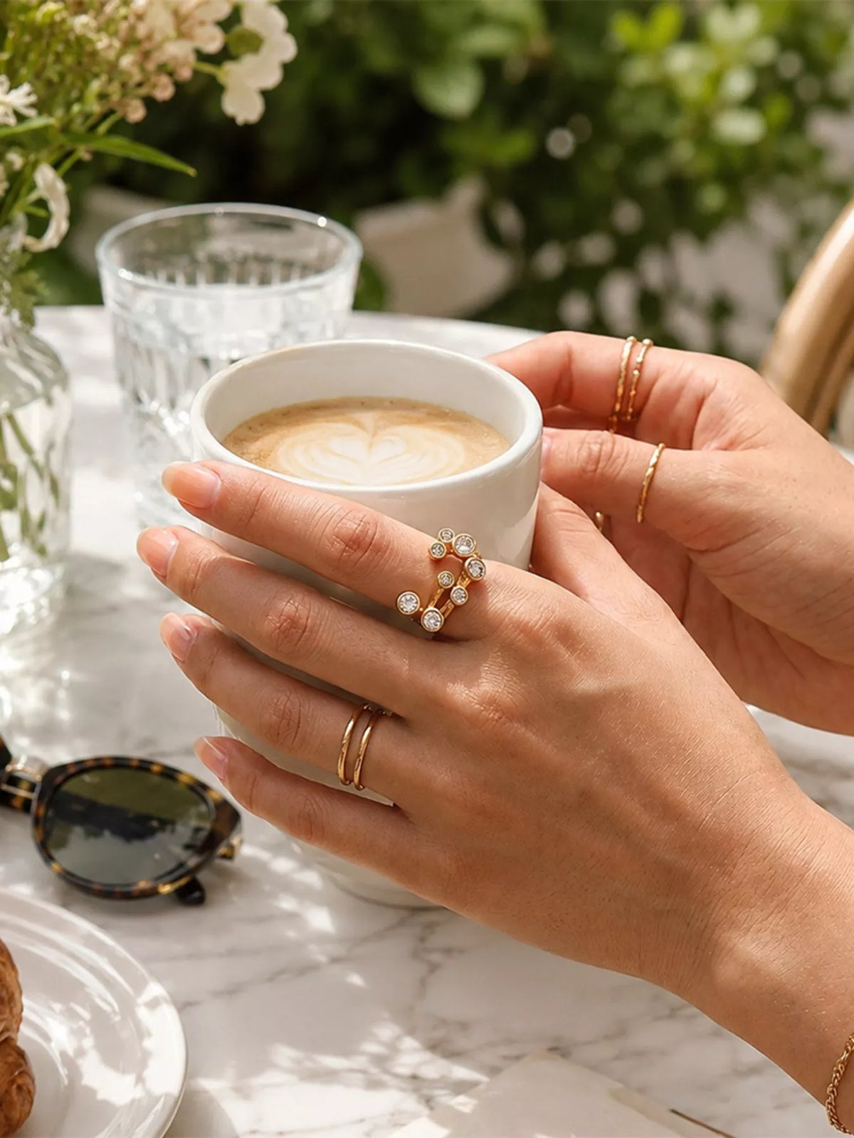18K Gold-Plated Zircon Ring - alternate ring view