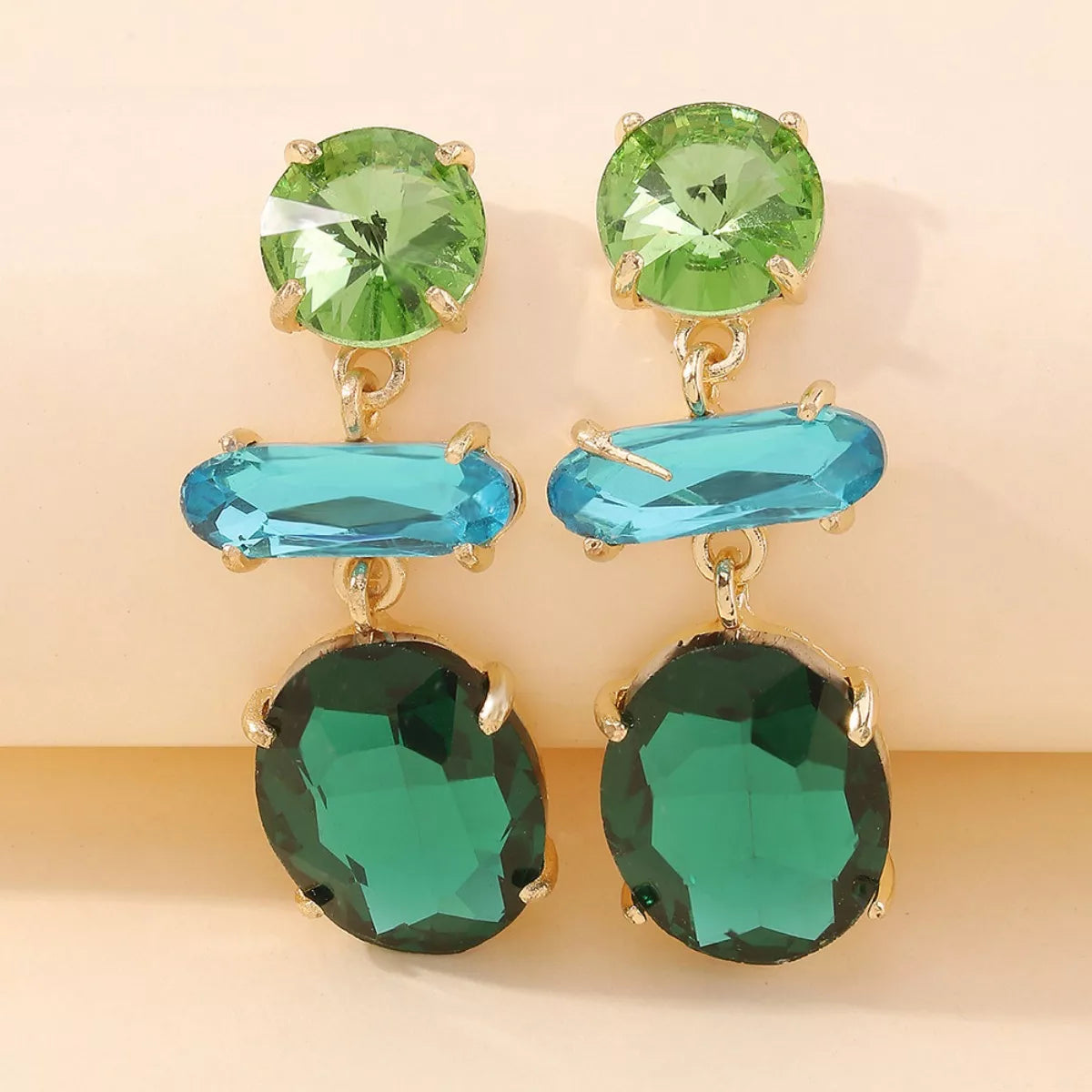 Alloy Geometric Dangle Earrings in White - women's dangle earrings